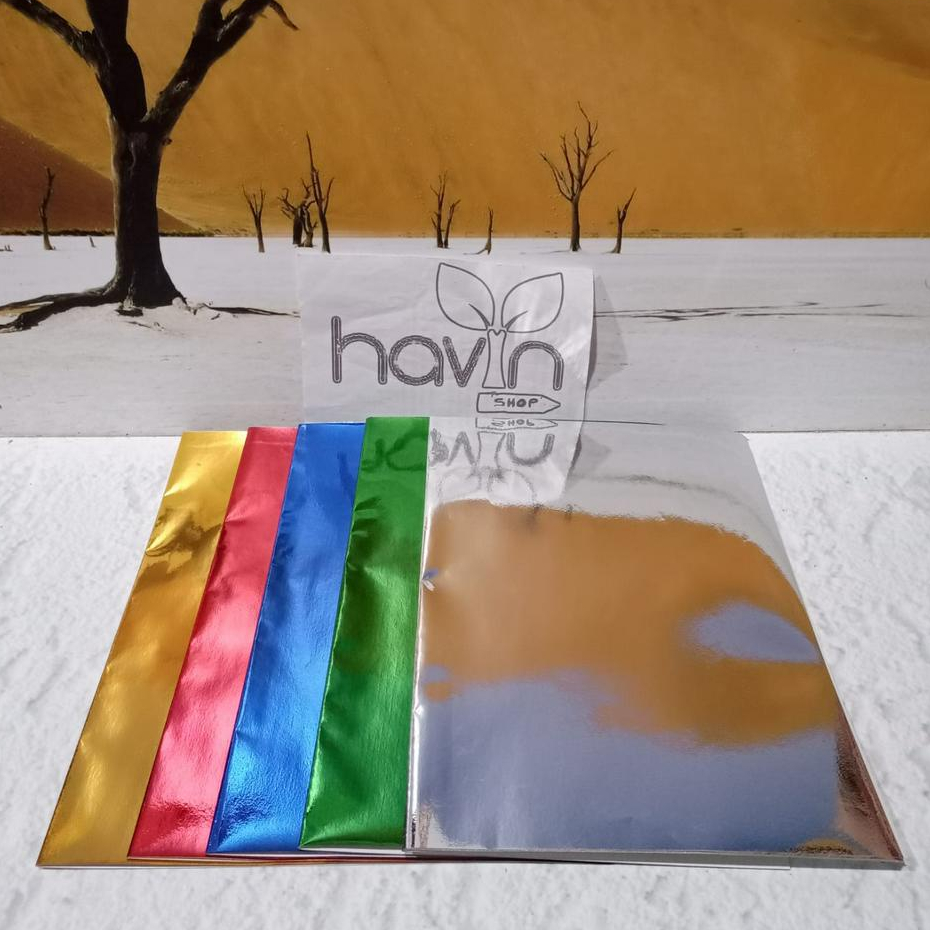 

(20 lembar) SAMPUL BUKU BOOK COVER METALIK METALIC WARNA WARNI