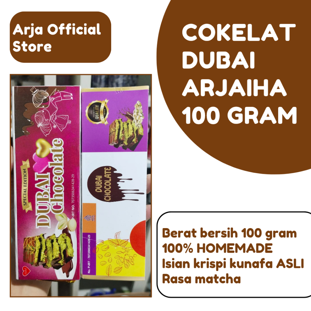 

Cokelat Dubai Arjaiha 100 Gram / Dubai chocolate