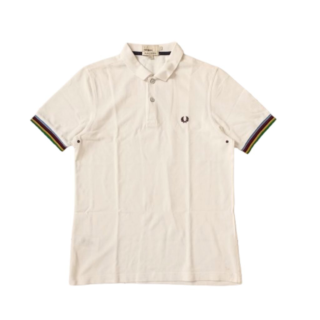 Polo Shirt / Kaos Berkerah Fred Perry Bradley Wiggins White Twintip Poloshirt Men Women Preloved Ori