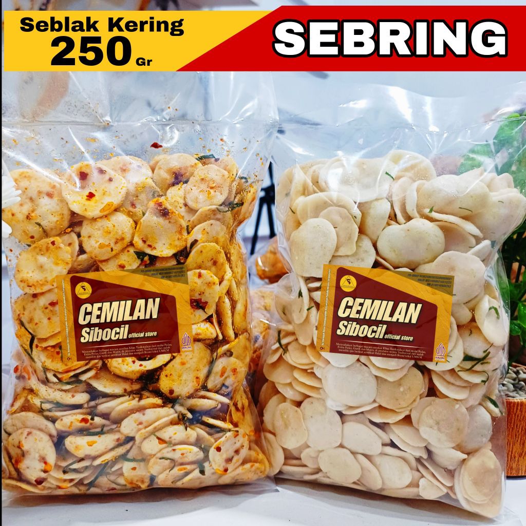 

SEBRING SEBLAK KERING 250 gr / Kerupuk Bantet Sibocil Makanan pedas cemilan Snack Jajanan Viral