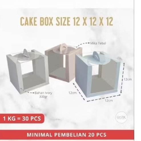 Cupcake Box Mika 12x12x12, Kemasan Makanan, Packaging Makanan, Dus Cupcake