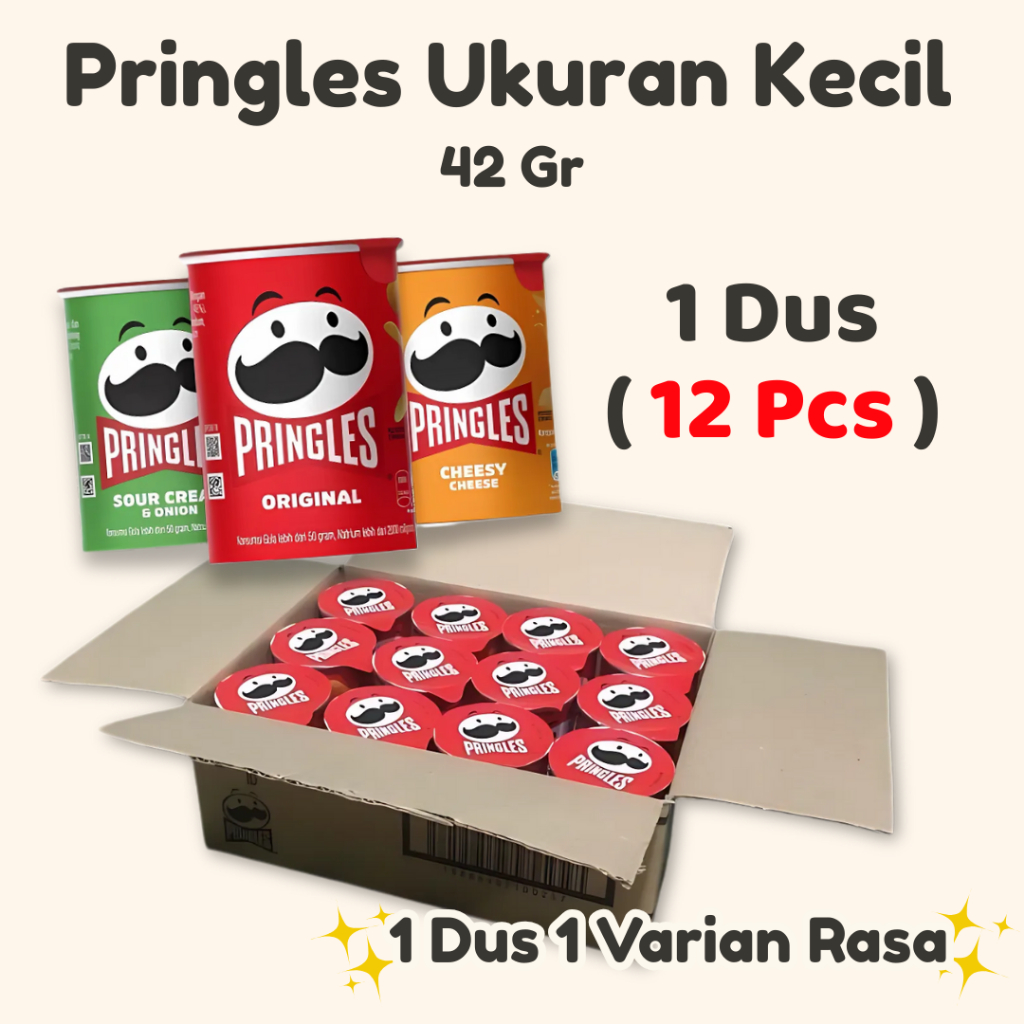 

wiw TERMURAH !! 12 PCS PRINGLES Ukuran Kecil 42gr / Cemilan Camilan Pringles Murah / Keripik Kentang