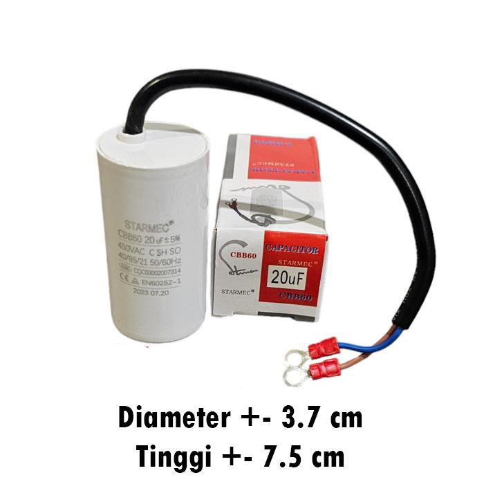 Kapasitor POMPA Air 20Uf Capasitor Jet Pump 20 uf Mikro BULAT