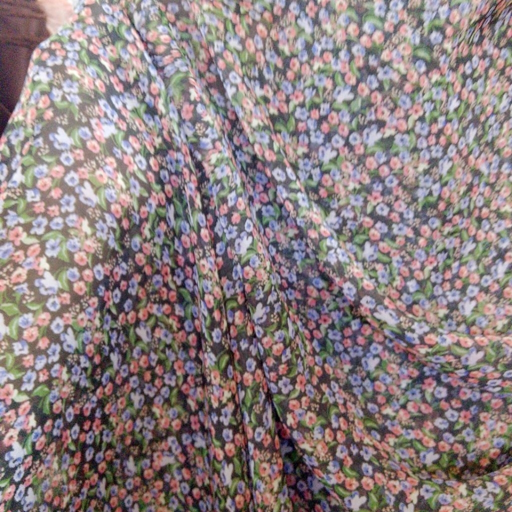 kain sifon sutra motif bunga kecil - (LQ) - kain sifon Korea - kain sifon silk - kain sifon premium 