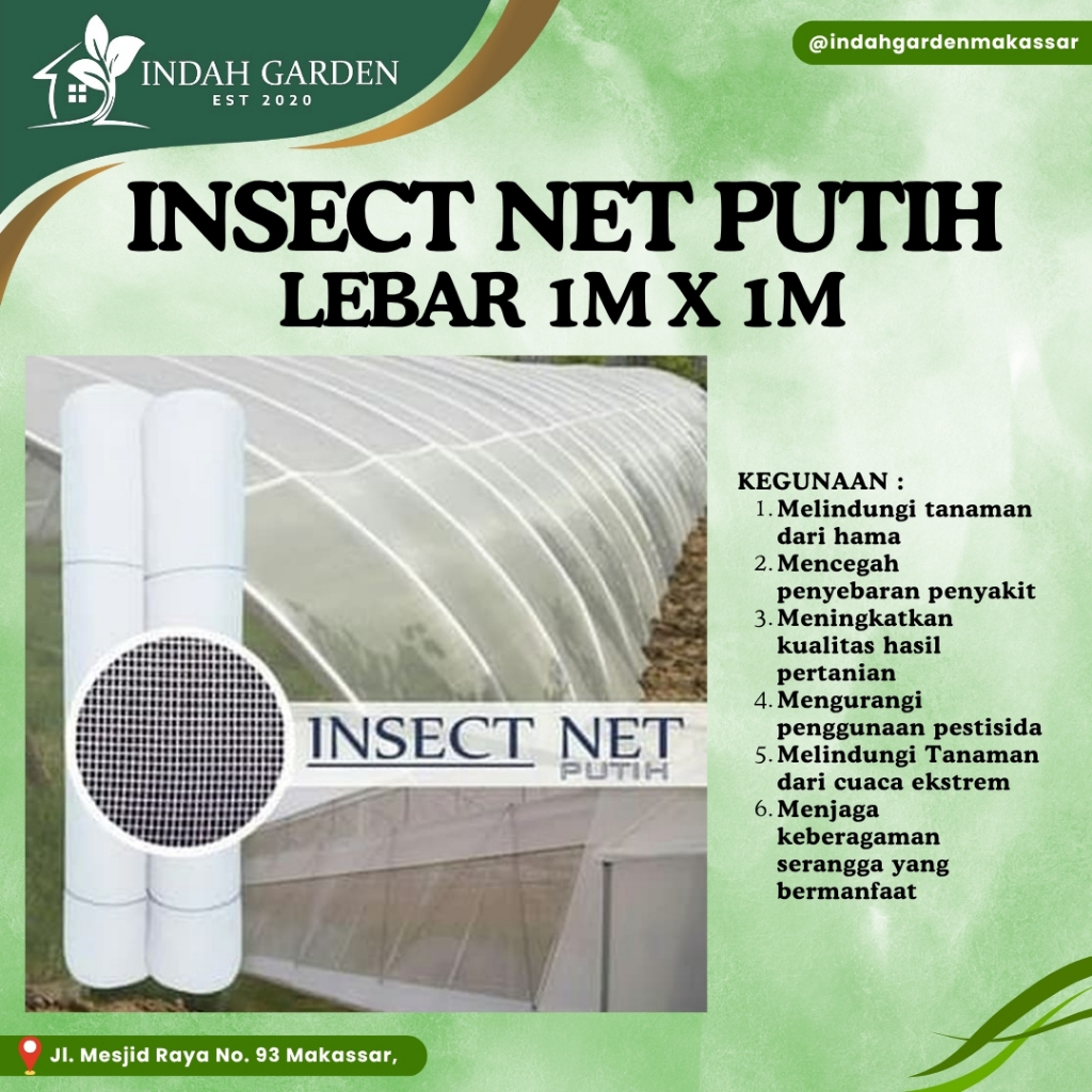 INSECT NET PUTIH - Jaring kasa LEBAR 1m/Insect Net/Jaring Pengaman Proyek Harga PERMETER_Mesh 40