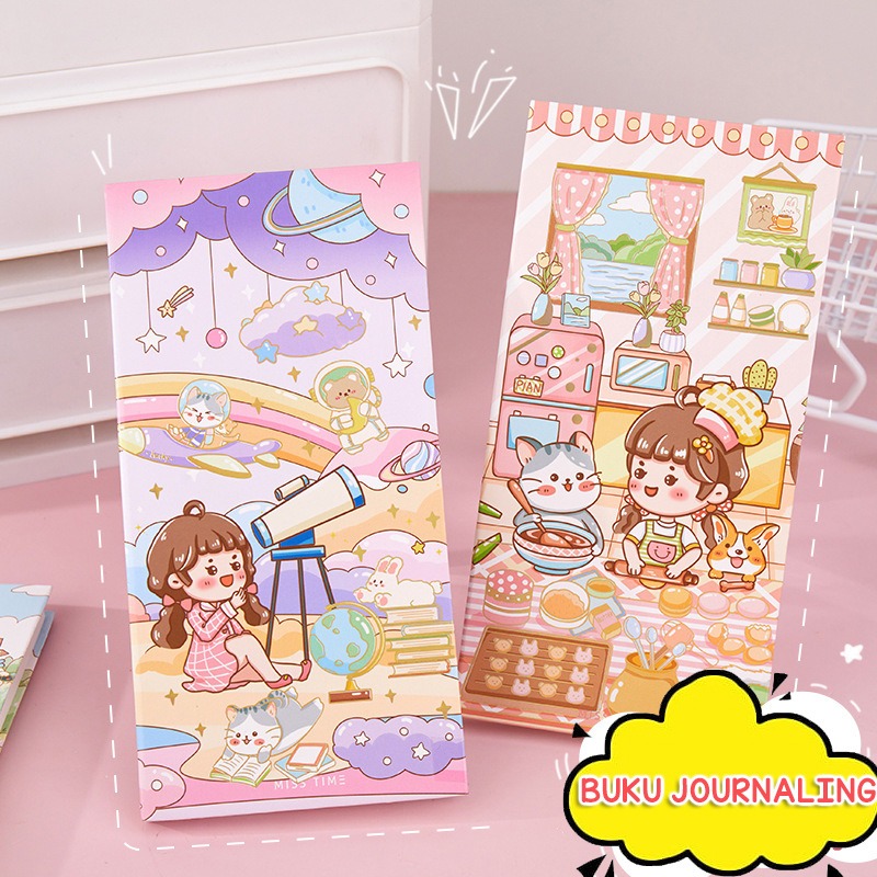 

Miss Time Notebook Lucu Kartun – Diary Journal Hardcover 160 Lbr + Free Sticker | 9x18.7 cm | Journal Notebook | Buku Catatan Lucu Hardcover