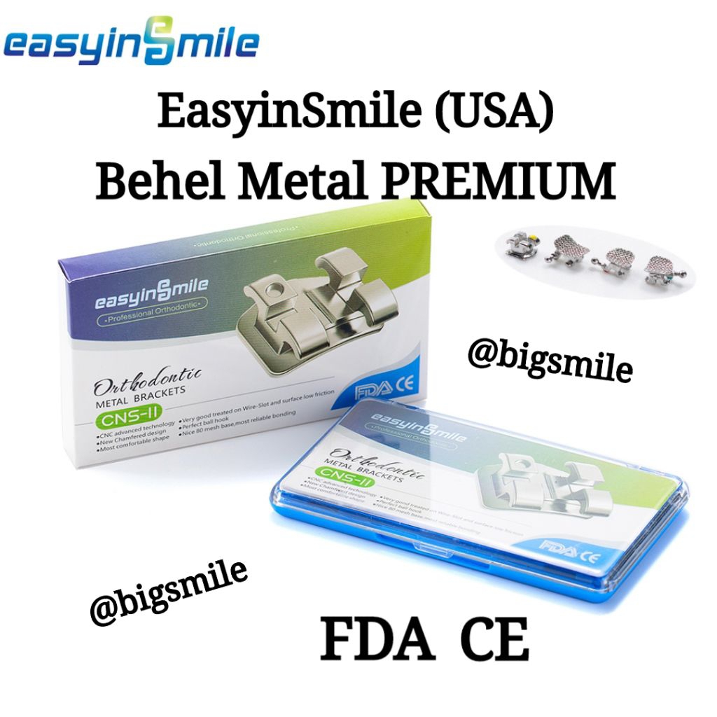 EasyinSmile (USA) Behel Metal PREMIUM Drg Spesialis Orthodontic Metal Bracket Premium FDA CE