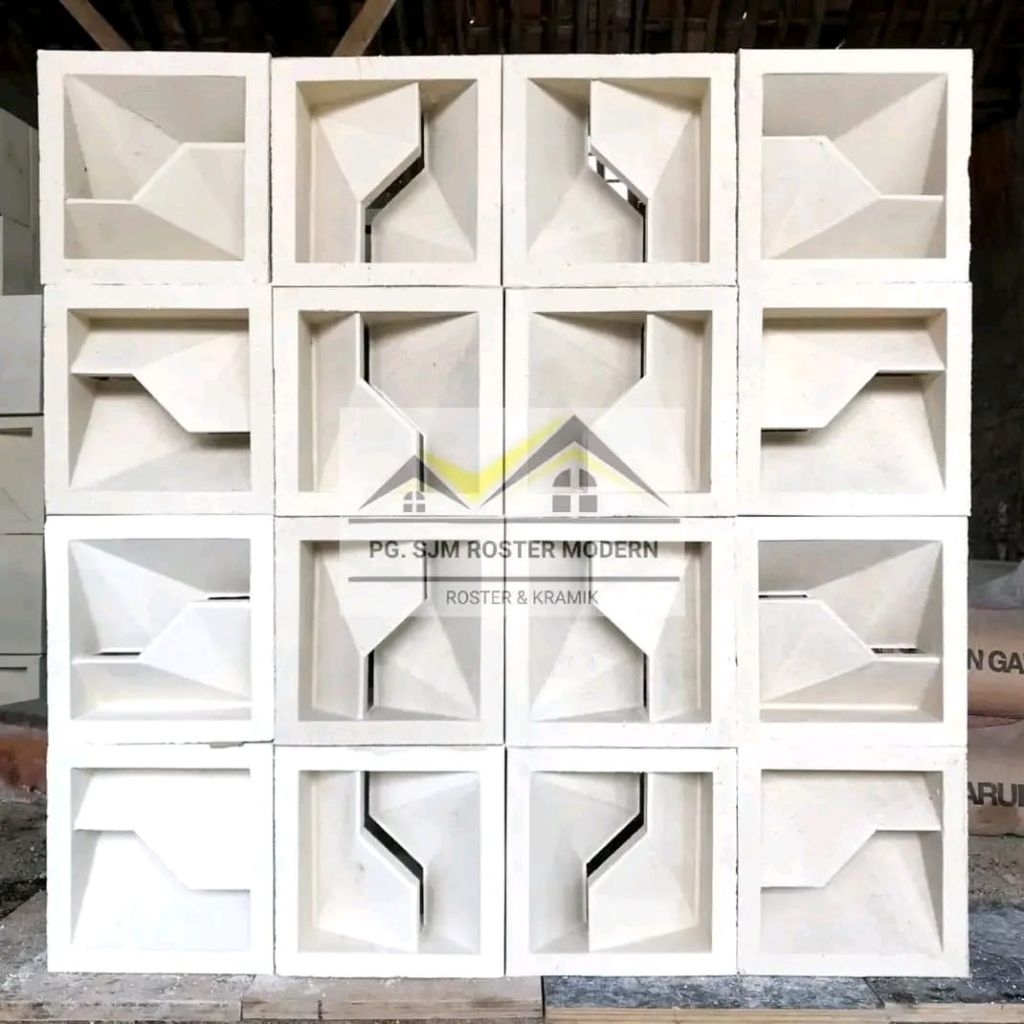 roster beton minimalis 3D LOSTER beton minimalis ventilasi udara lubang angin