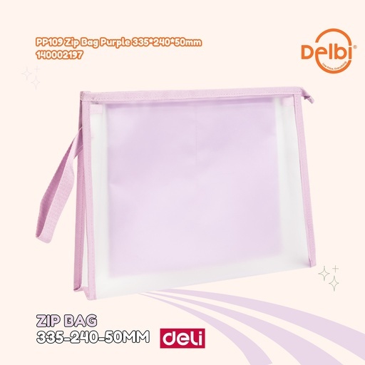 

DELI Zip Bag Purple, Green. zip bag simple cantik
