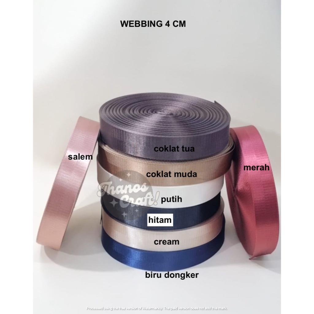 (GROSIR)WEBBING TAS/ BISBAN TAS NYLON 4 cm / ROLL