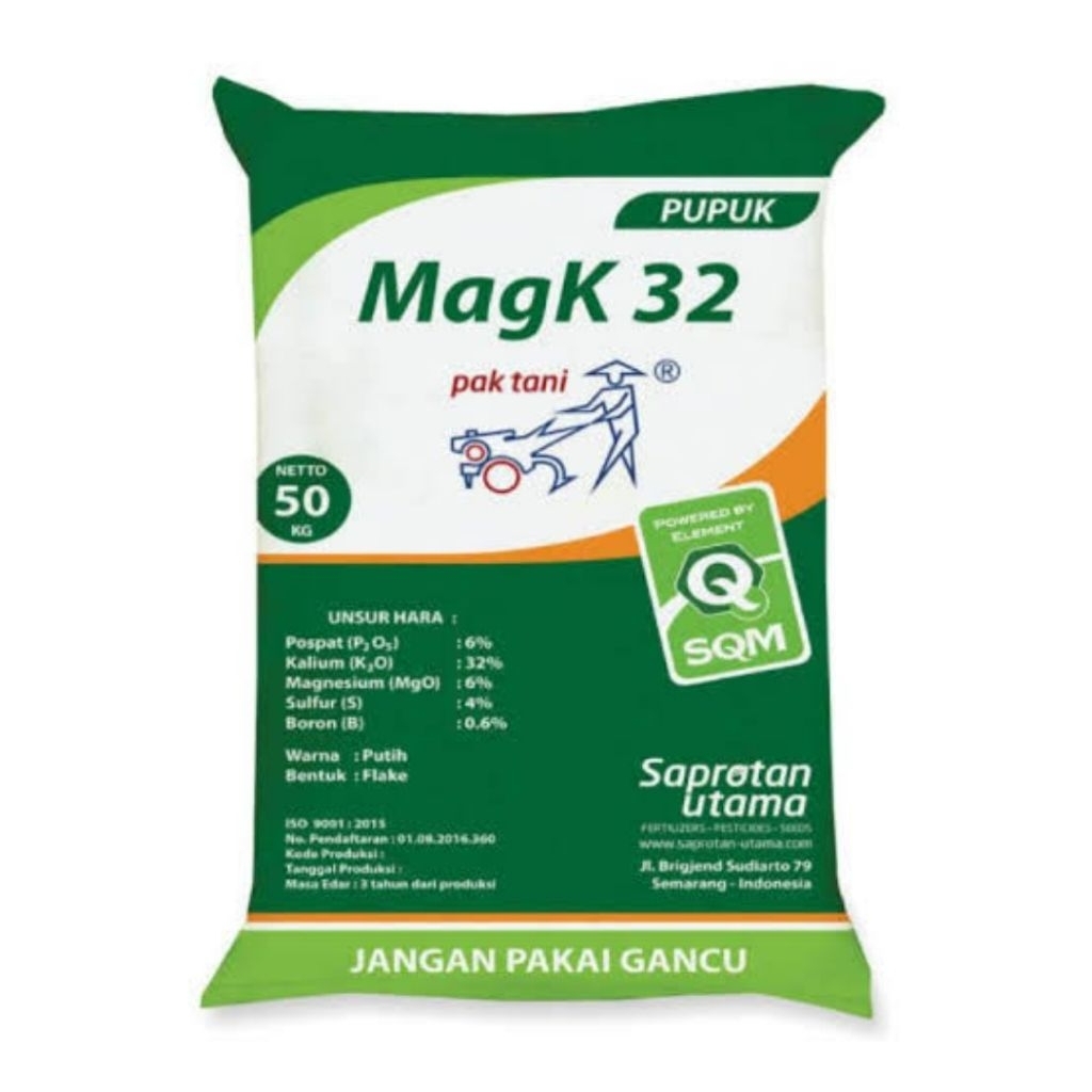 Pupuk MagK 32 repack 1 kg, Pupuk Kalium Phospat Magnesium Boron pak tani saprotan