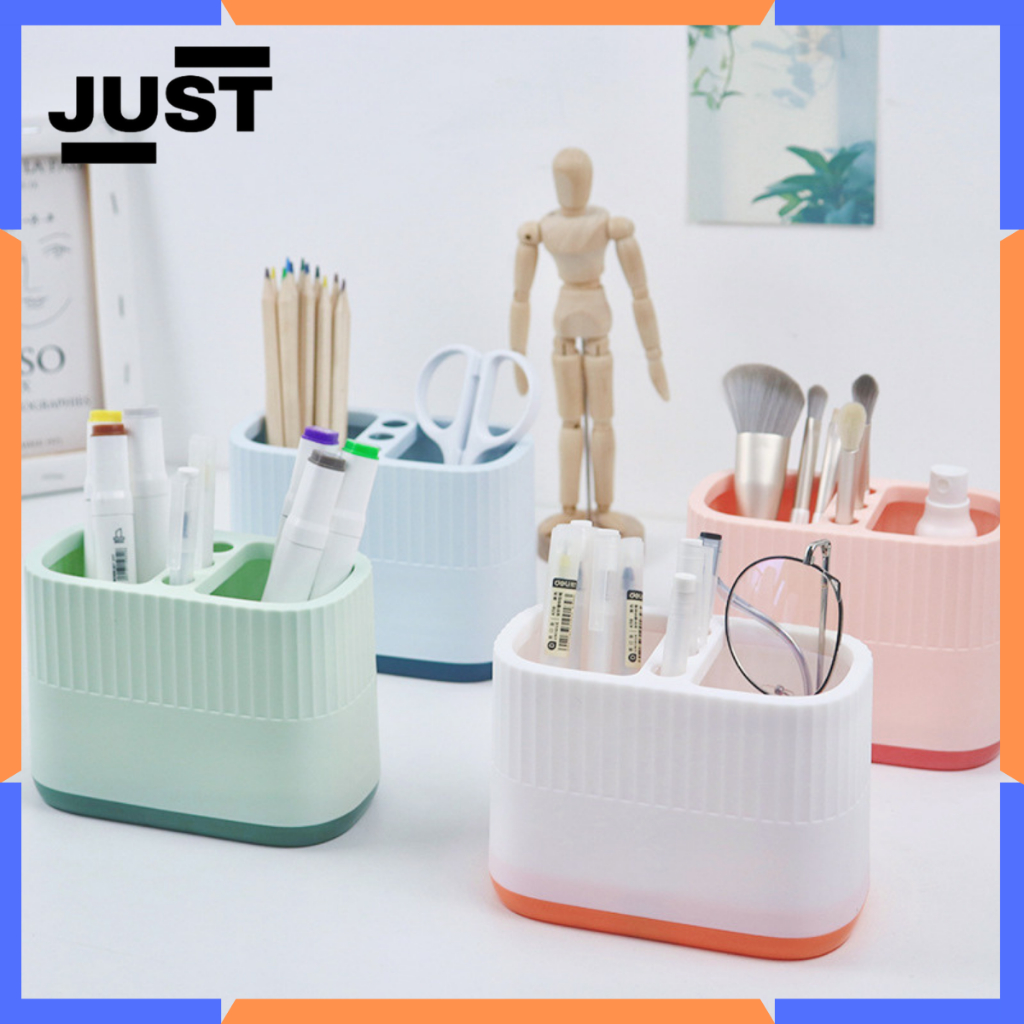 

JUST Tempat Pensil Alat Tulis Meja Belanjar Kerja 3 Sekat Estetik Desk Organizer Alat Tulis Sekolah Kantor Serbaguna Plastik