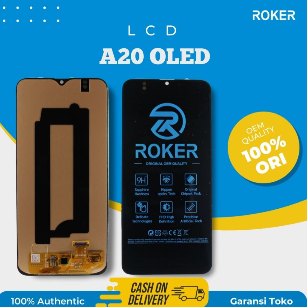 ROKER LCD SAMSUNG A20 (OLED)FULLSET LCD TOUCHSCREEN