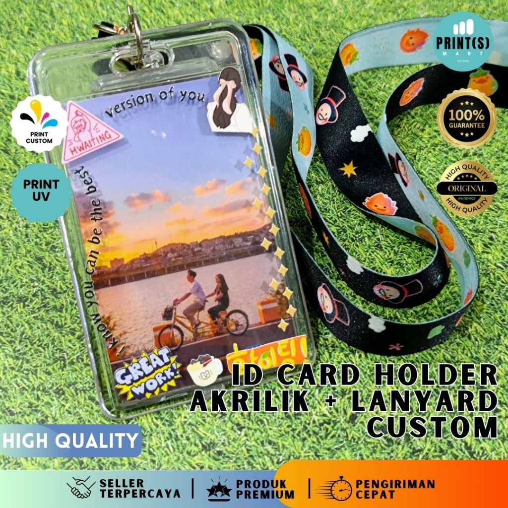 

ID Card Casing Akrilik Lanyard Custom print 2 sisi lebar 2 cm