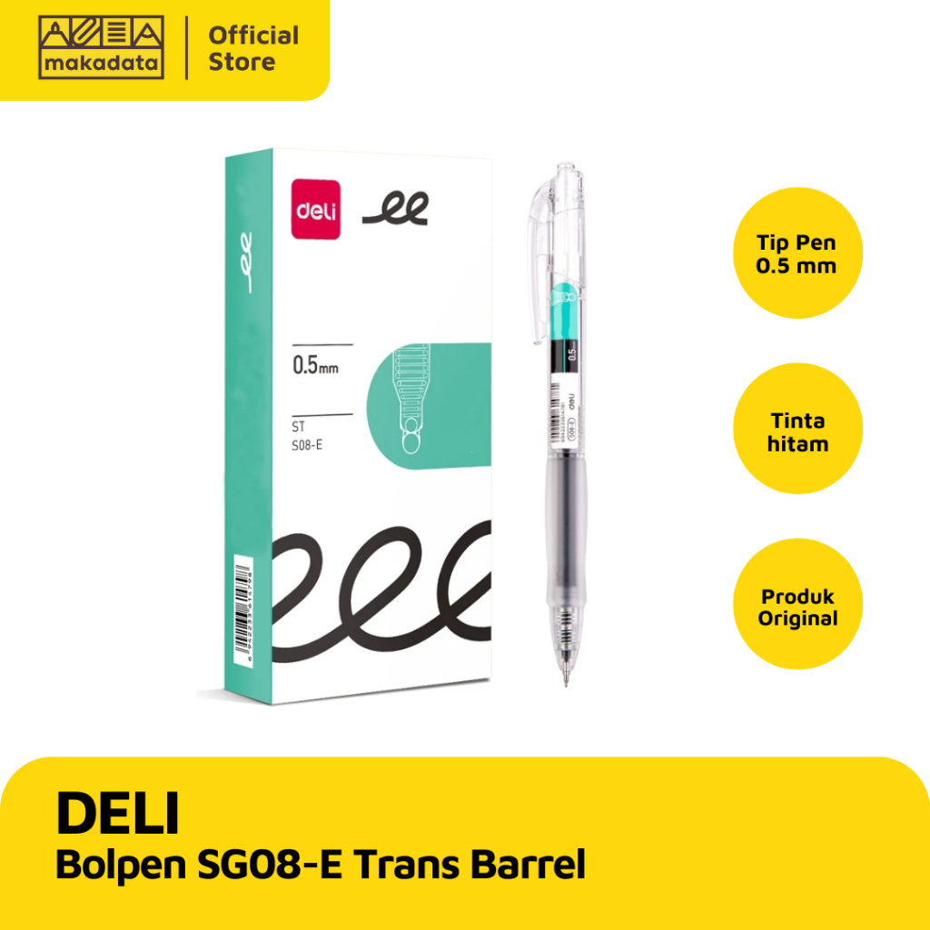 

BOLPOINT / BOLPEN / PULPEN DELI SG08-E TRANS BARREL (1 PCS) MURAH