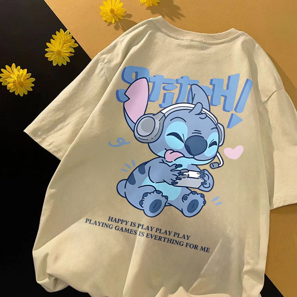 BIG SALE Forteid Biru laut T-shirt Lengan Pendek Baju Kaos Oversize Wanita Baju kaus wanita korea