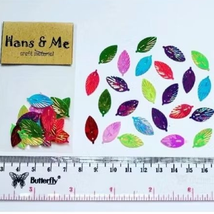 

Payet / manik Daun Lancip Warna Stabilo