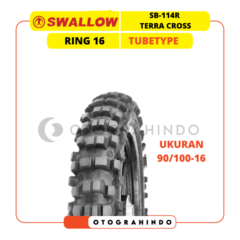 BAN LUAR SEPEDA MOTOR SWALLOW SB-114 R TERRA CROSS UKURAN 90/100-16 RING 16 TUBETYPE TRAIL