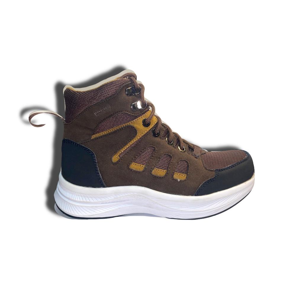 Borsa Sepatu Boots Sneakers Pria Laki microfabre leather kulit BN09402 Brown Coklat