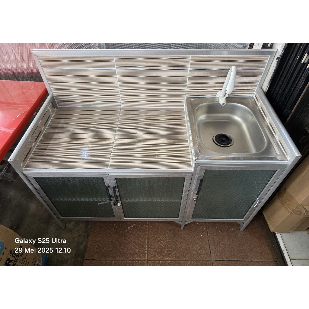 MEJA KOMPOR WASTAFEL ALUMINIUM - MEJA KOMPOR PLUS WASTAFEL MURAH - WASTAFEL MEJA KOMPOR ALUMINIUM - 