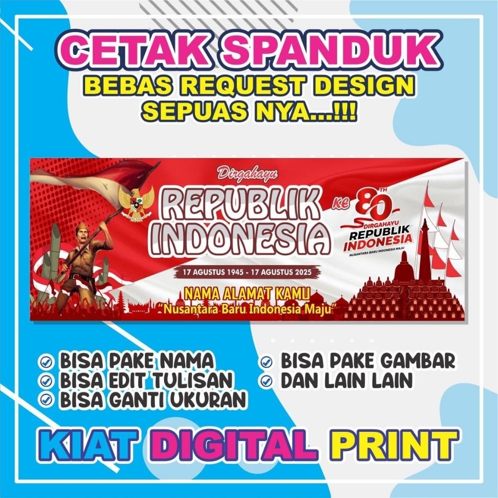 Spanduk / Banner 17 AGUSTUS Bebas Request Design