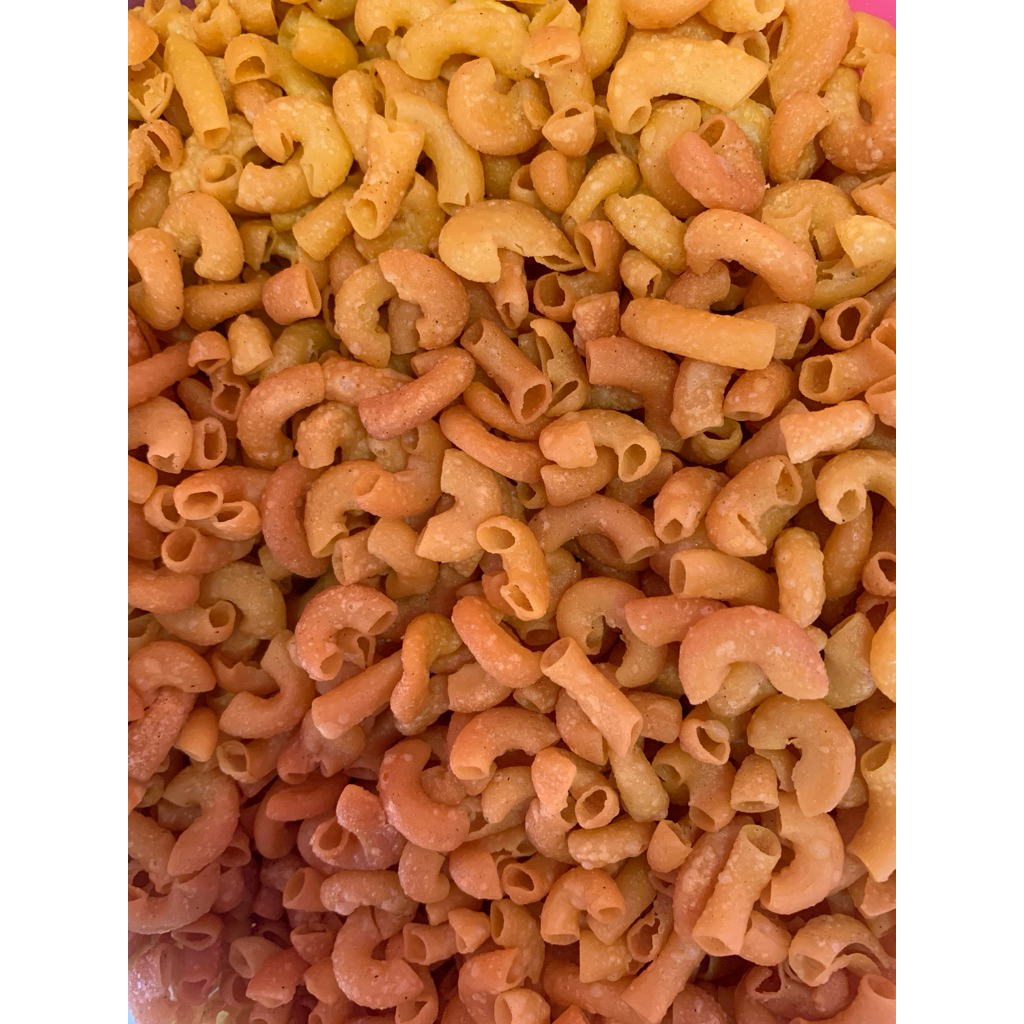 

Makaroni Kering Renyah Pedas Daun Jeruk kering
