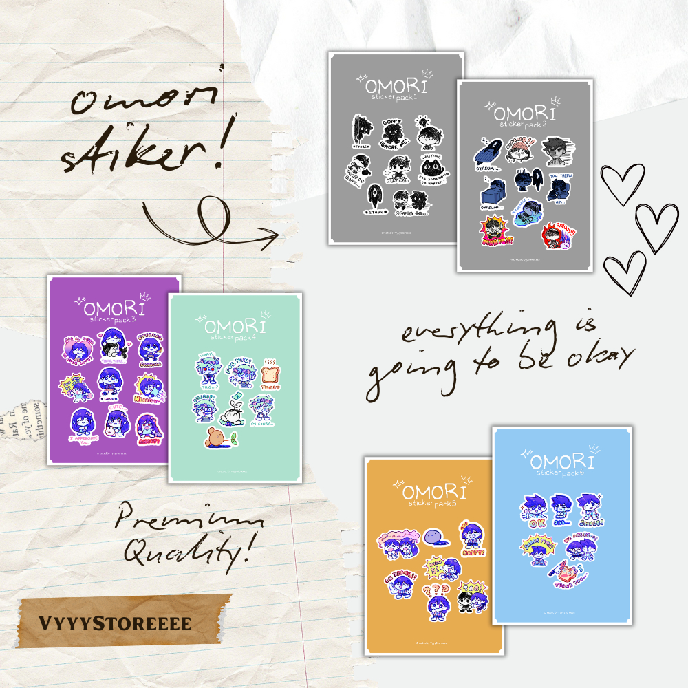 

[VyyyStoreeee] OMORI Stiker (Omori, Basil, Aubrey, Kel, Hero, Mari)