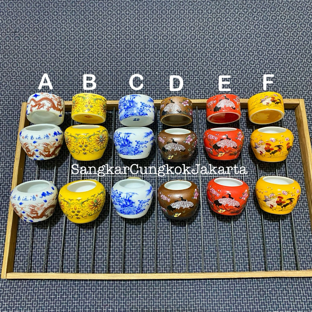 Cepuk keramik Burung Sedang Tieumi Srdc Branjangan Set 3pcs Ori Cungkok