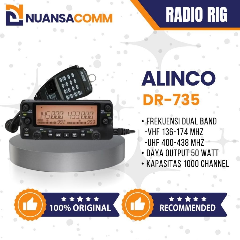 Radio Rig Alinco DR-735 / Rig Alinco DR 735 / Rig DR735 Alinco Garansi Resmi