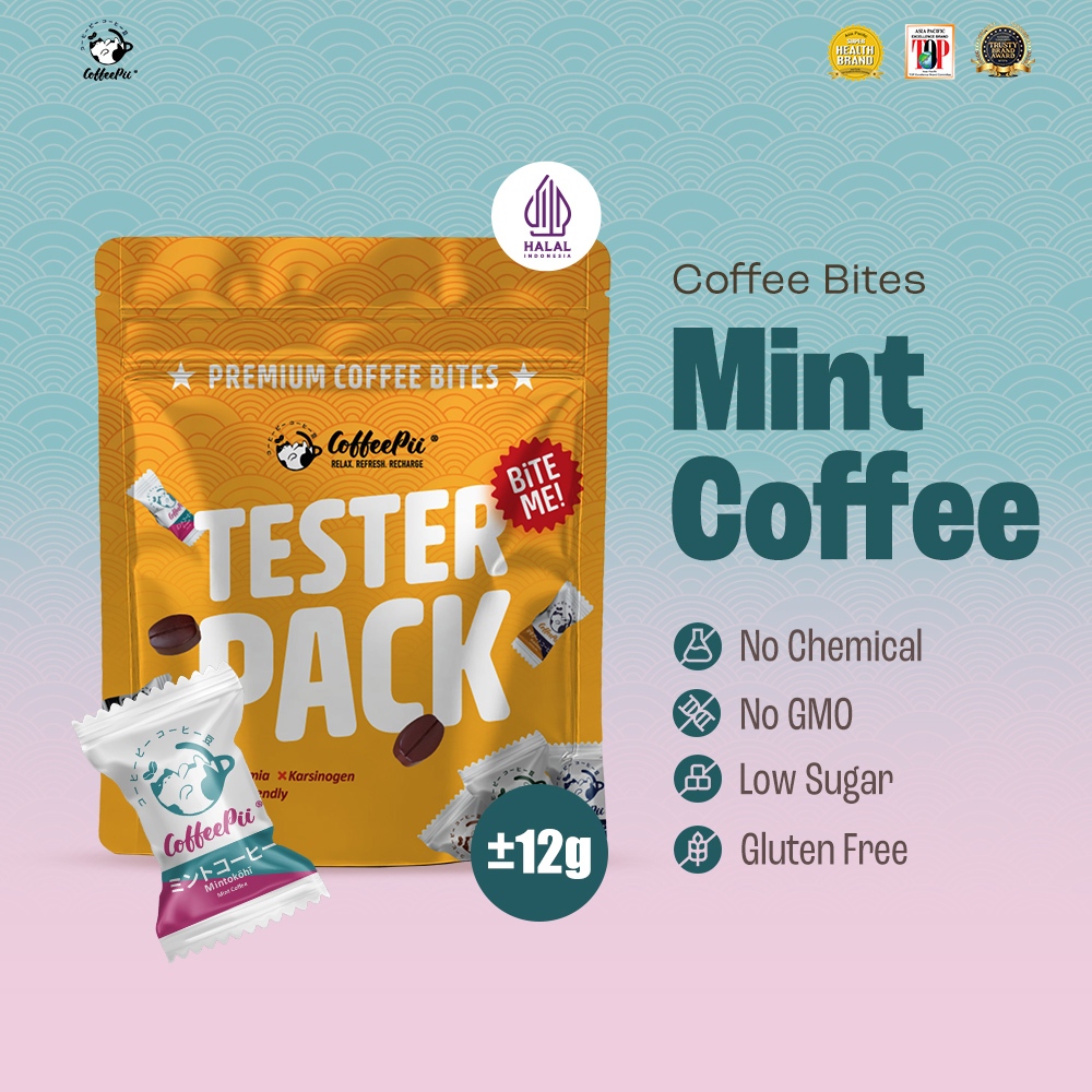

Coffeepii Indonesia - Tester Pack - Mint Coffee | Coffee Candy | Low Sugar | Vegan Friendly | Snack Import Jepang (10pcs)