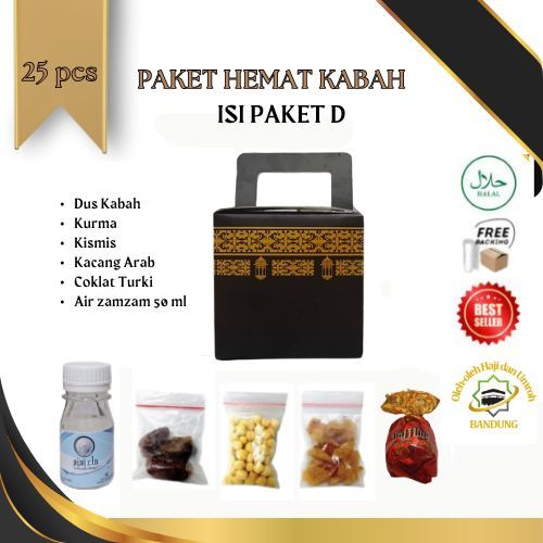 

Oleh Oleh Haji/Umroh Isi 25 Paket D Dus kabah, Botol+Air zam2, Kurma, Kacang Arab, Kismis, Cotur