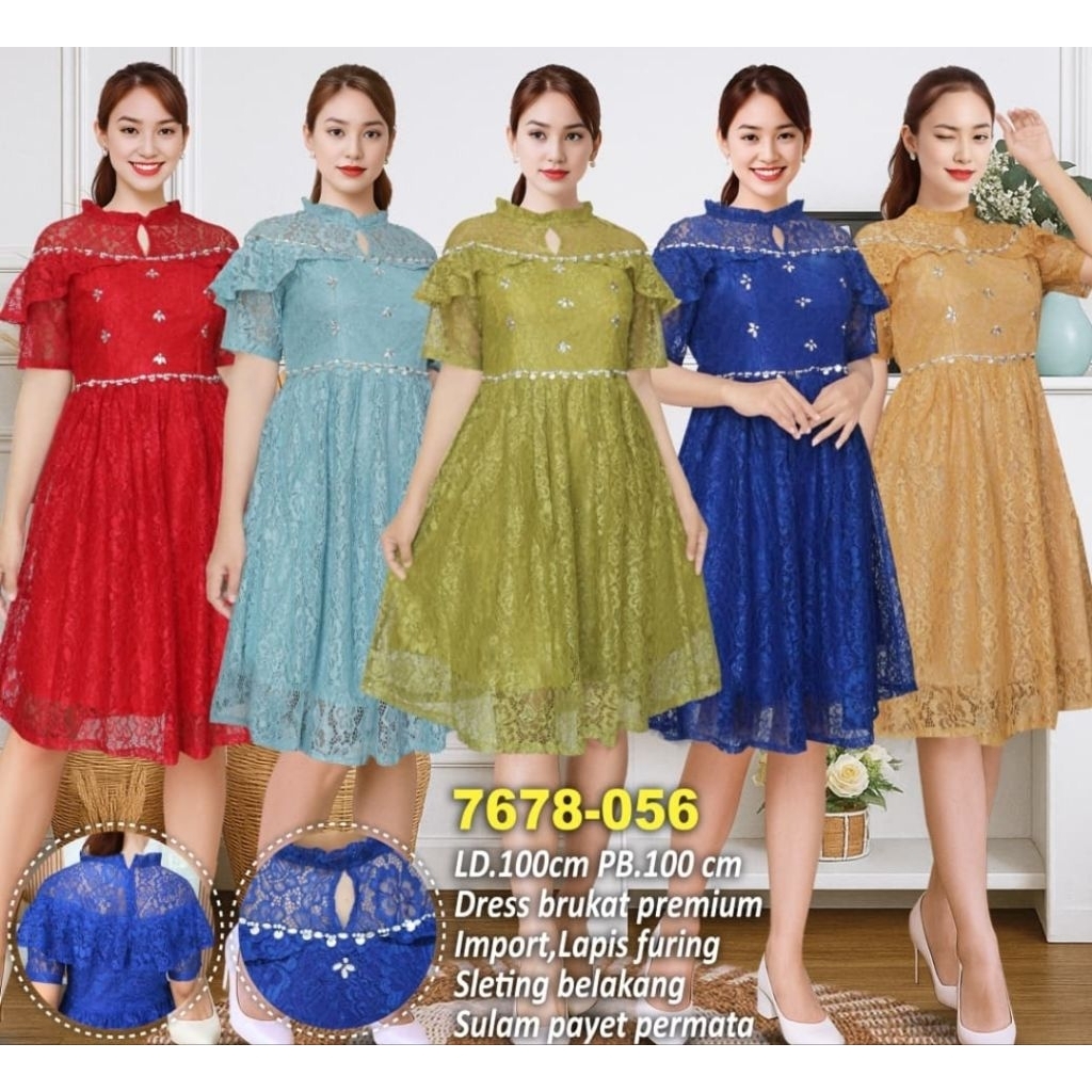 COD DRESS PESTA BAJU NATAL 7678