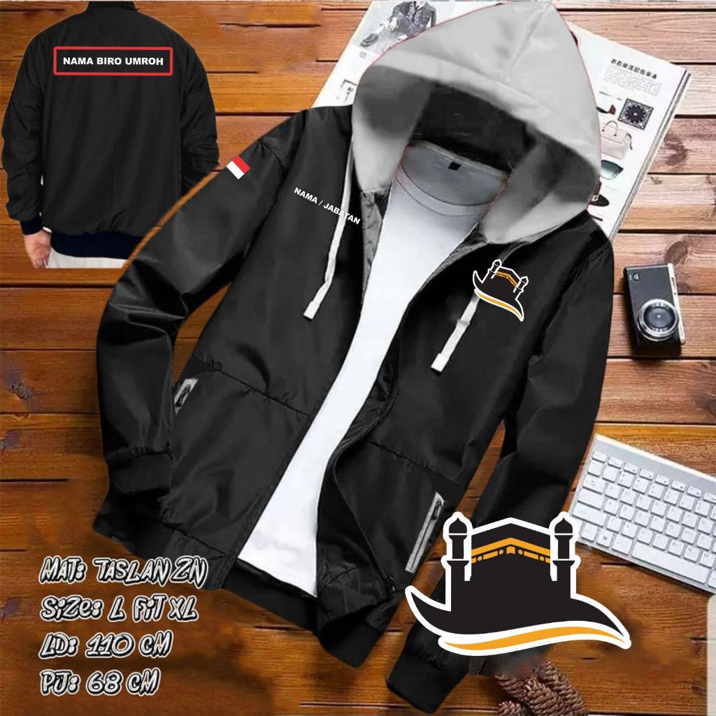 JAKET BOLAK BALIK HOODIE BIRO UMROH TERBARU / JAKET PRIA WANITA / JAKET CUSTOM SABLON BIRO UMROH / B