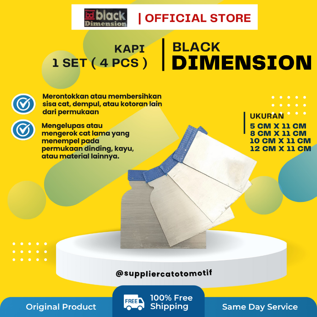 KAPI STAINLESS STEEL 1 SET KAPI BLACK DIMENSION (4PCS)