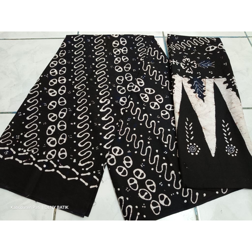 KAIN SELENDANG BATIK TULIS ASLI BAKARAN ADAT PATI MOTIF LADRANG KAWUNG