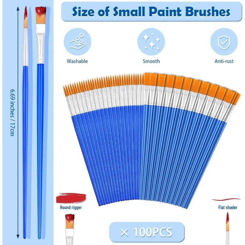 

Kuas Lukis Cat Body Painting Face Painting Flat Round Brush