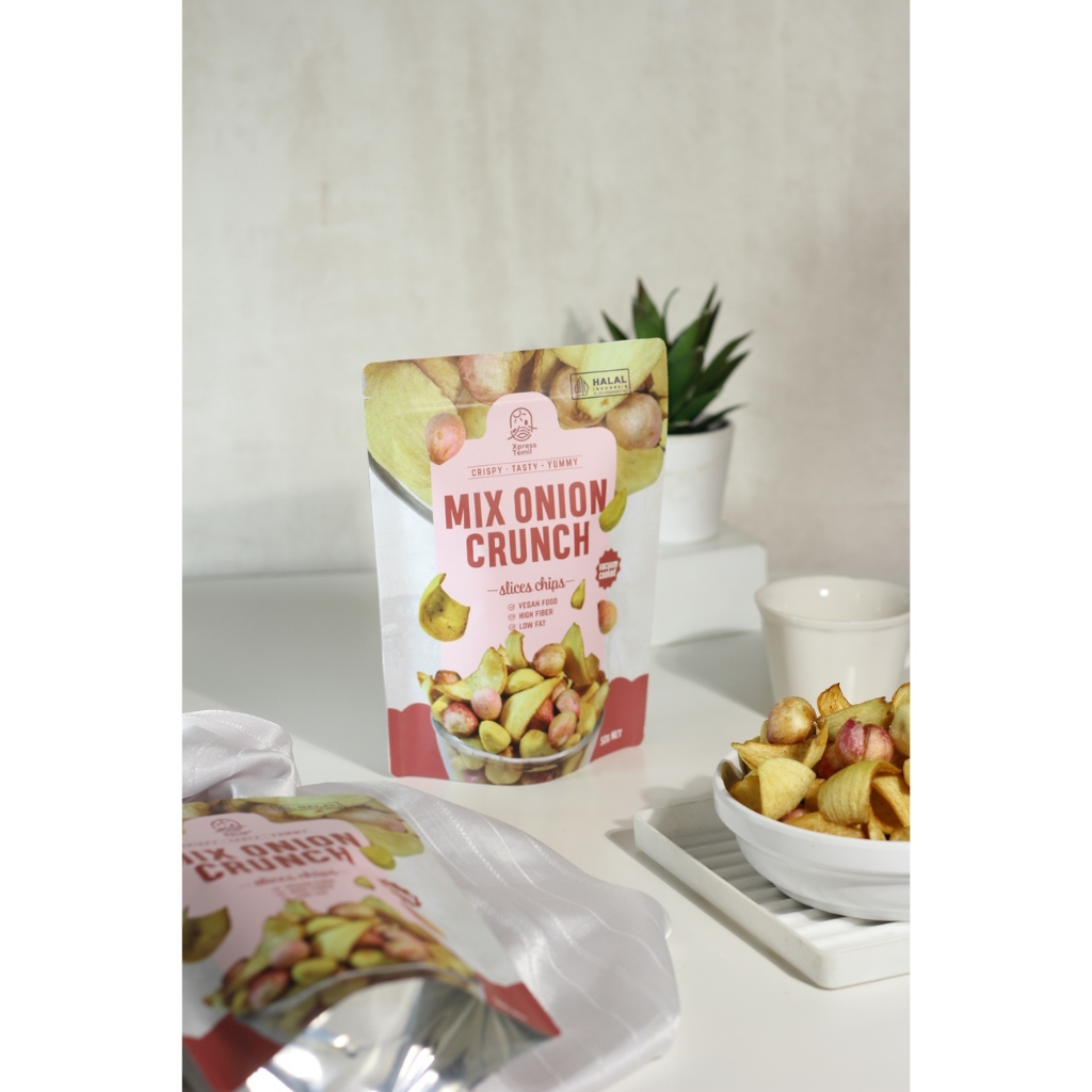 

Cahayadstore Keripik Mix Onion Bawang Putih, Bawang Merah, Bombay Crunch Netto 50 Gr