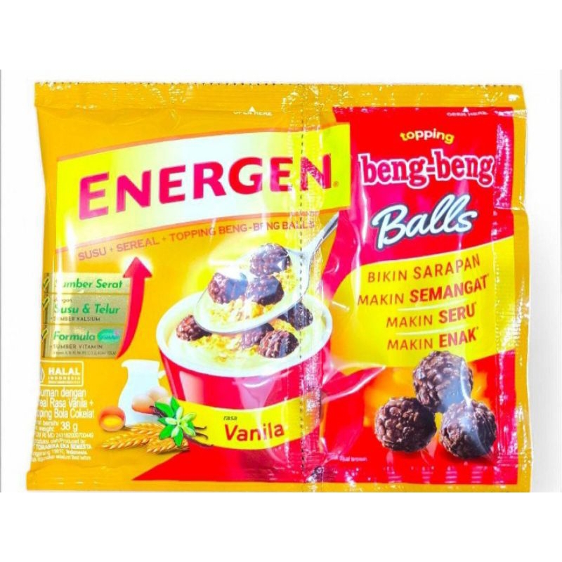 

energen vanila + toping bengbeng balls 1 renceng isi 10