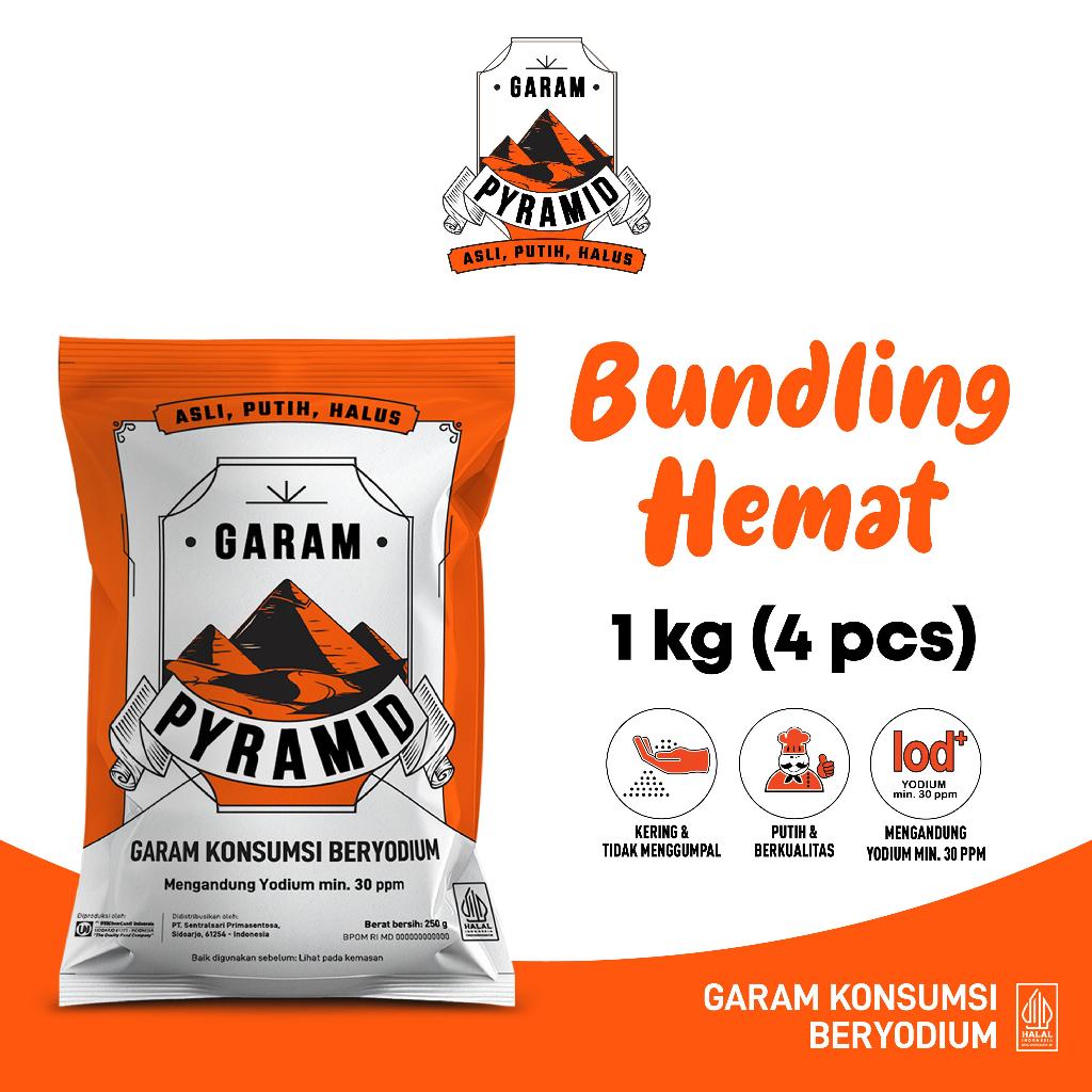 

Garam Konsumsi Beryodium Pyramid - Bundling Hemat 1 kg (4 packs)
