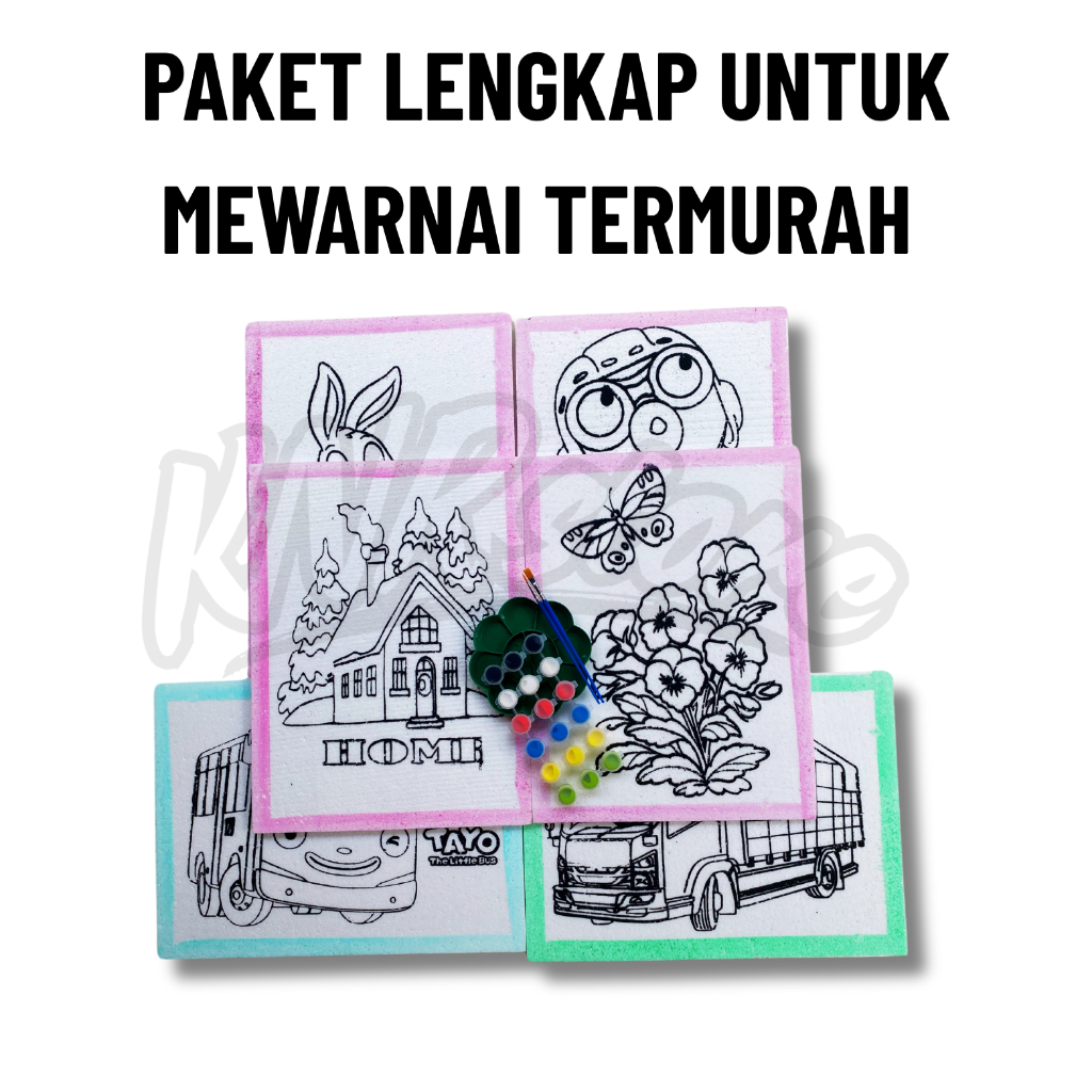 

Paket mewarnai Styrofoam / Gabus mewarnai anak / Alat melukis / Ukuran 30x40cm