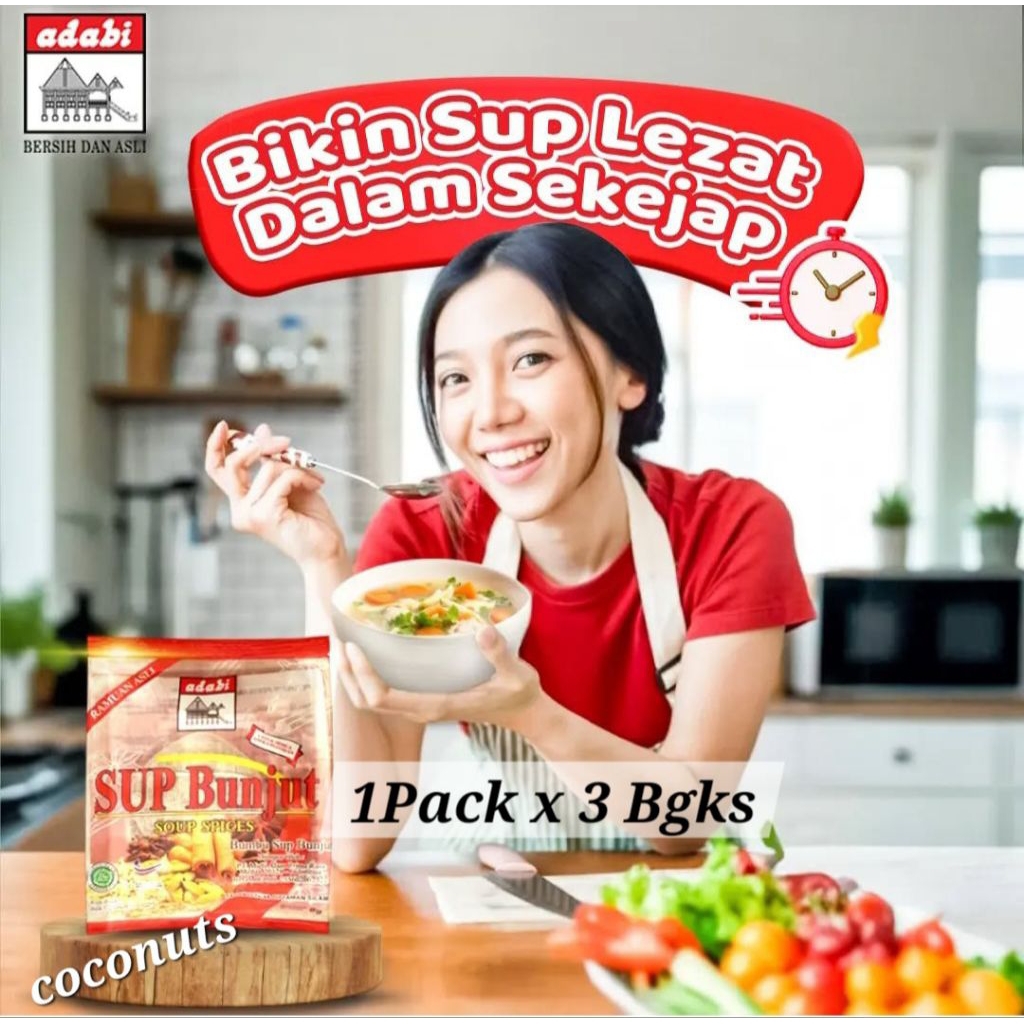 

Adabi Kaldu Sup Bunjut 1 Pack isi 3 Bungkus / Sup Buntut Adabi 1 bungkus 8 gr
