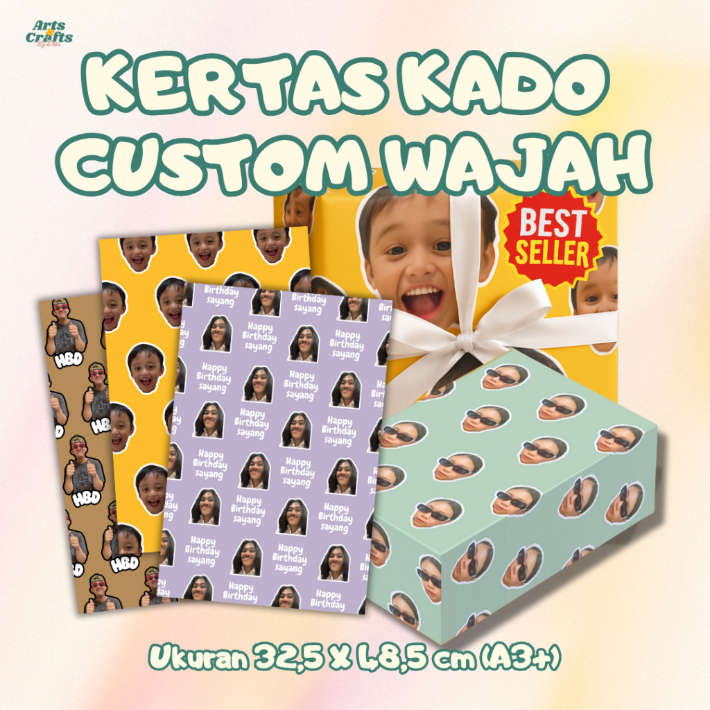 

Arts&Crafts.byDhila | KERTAS KADO CUSTOM WAJAH VIRAL | Wrapping Paper | KERTAS KADO KPOP