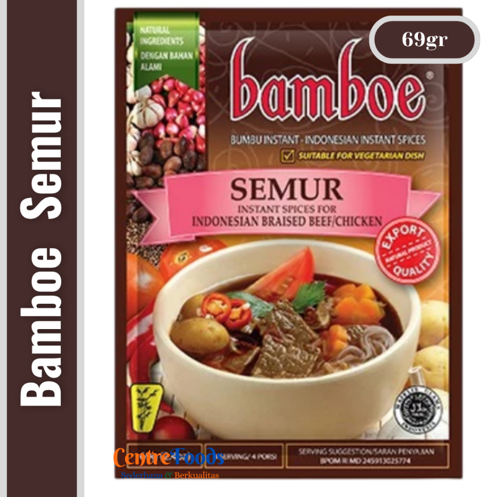 

Bumbu Masak Semur - Braised Beef Chicken BAMBOE | 69gr [ Harga Per BKS ]