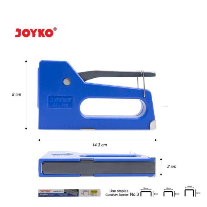 

STAPLES / STAPLER TEMBAK JOYKO GUN TACKER / jok,buku,kayu,banner,triplek [ isi no 3]