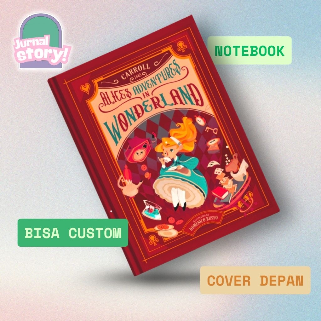 

Notebook Custom Buku Diary A5 Alice Wonderland Buku Tulis Catatan Agenda Planner Jurnal Hardcover