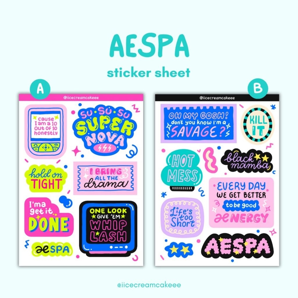 

AESPA sticker sheet by iicecreamcakeee