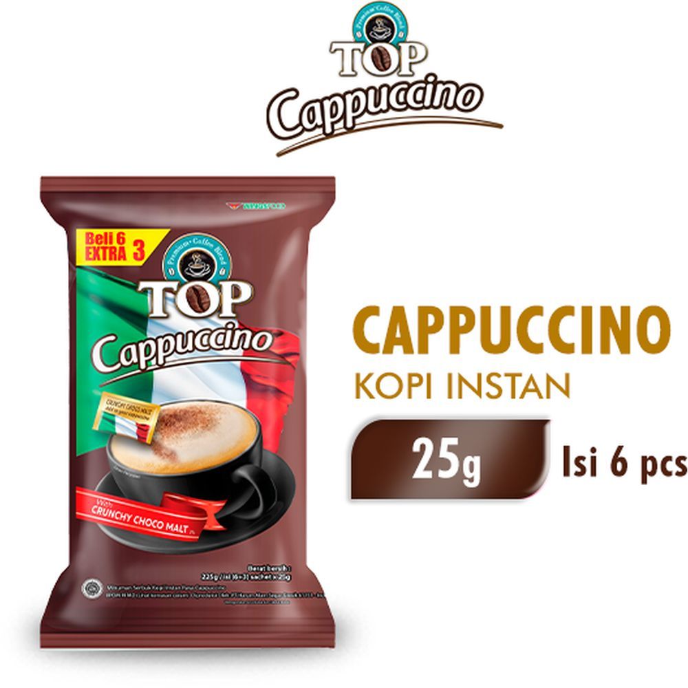 

Top Coffee Kopi Instan Cappucino Pack 25 gr isi 6 + 3 pcs