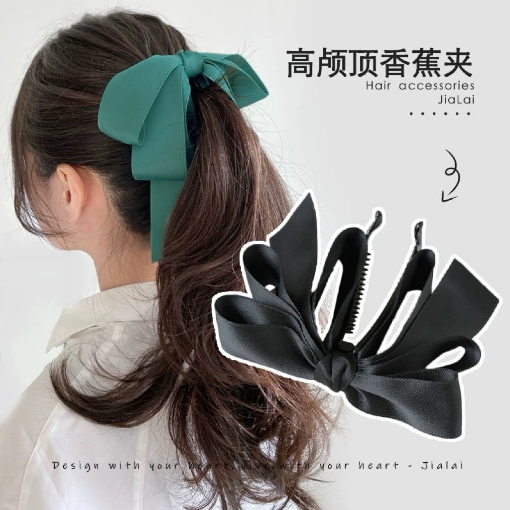 SHARON - Aksesoris Jepit Rambut Pisang Pita Satin Wanita Korea / Jepit Pisang Korea Kamino