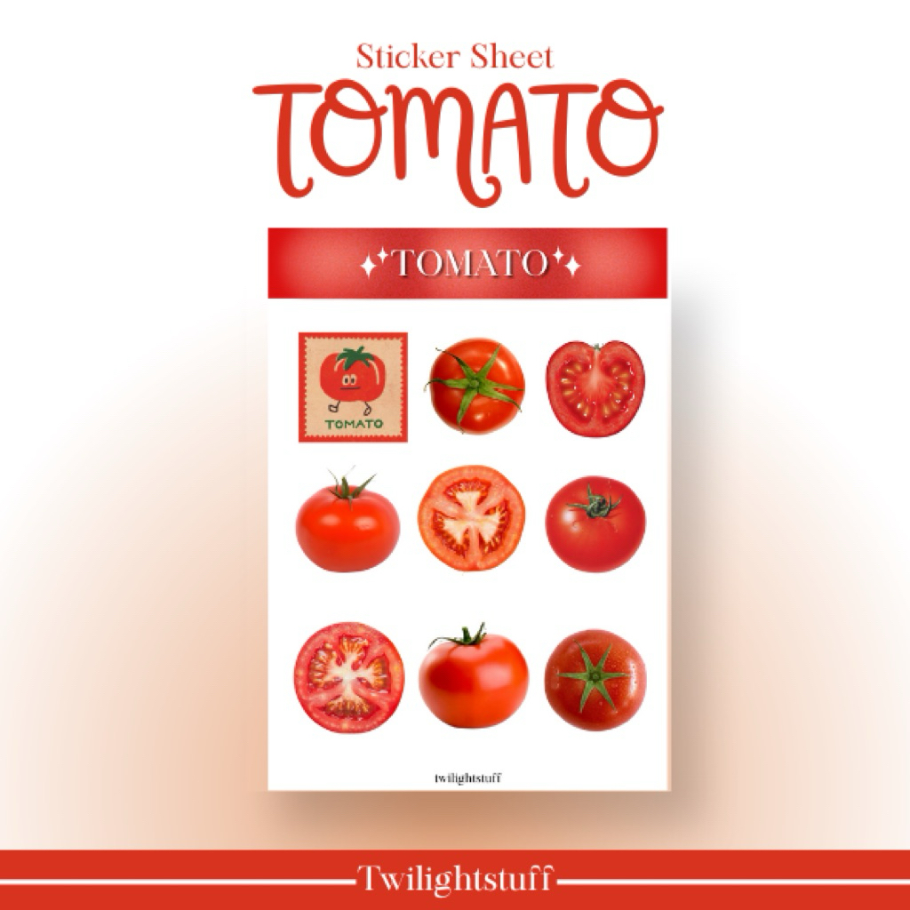 

sticker pack/ sticker sheet/ sticker tomat aesthetic, sticker aesthetic, sticker korean style, sticker dekorasi
