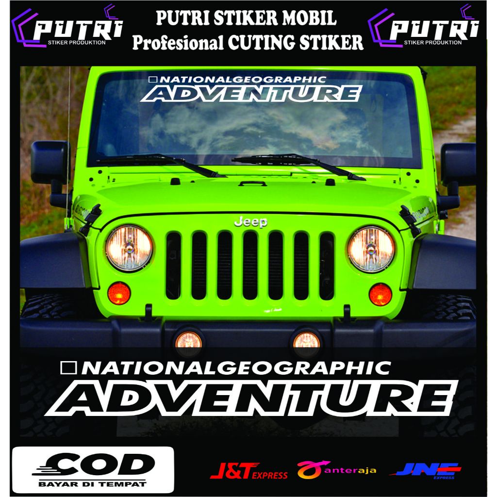[PROMO] stiker kaca depan mobil jeep adventure Terbaru